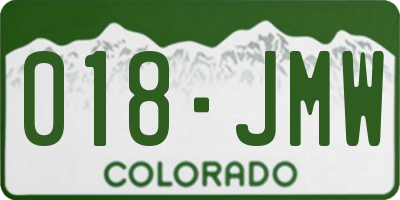 CO license plate 018JMW