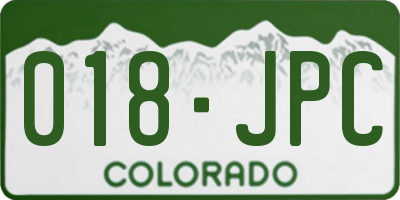 CO license plate 018JPC
