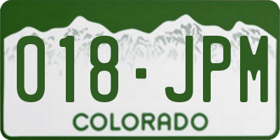 CO license plate 018JPM