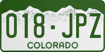 CO license plate 018JPZ