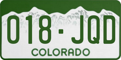 CO license plate 018JQD