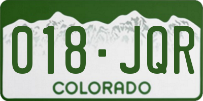 CO license plate 018JQR