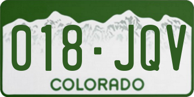 CO license plate 018JQV