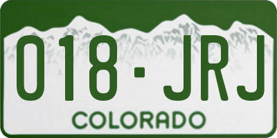 CO license plate 018JRJ