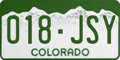 CO license plate 018JSY