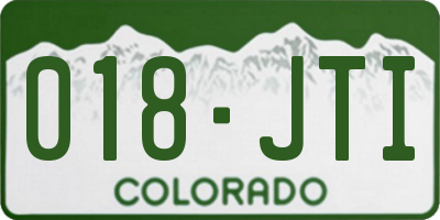 CO license plate 018JTI