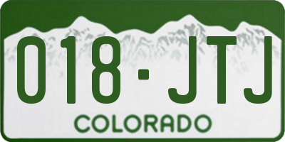 CO license plate 018JTJ