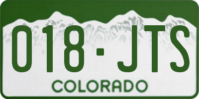 CO license plate 018JTS