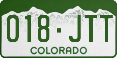 CO license plate 018JTT