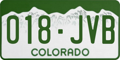 CO license plate 018JVB