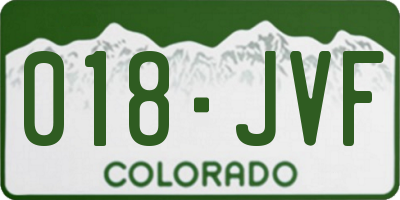 CO license plate 018JVF