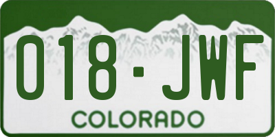 CO license plate 018JWF