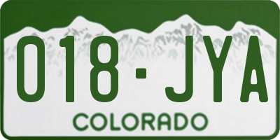 CO license plate 018JYA