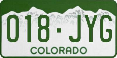 CO license plate 018JYG