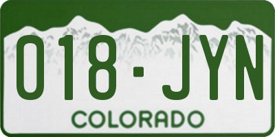 CO license plate 018JYN