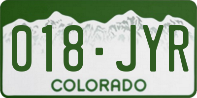 CO license plate 018JYR
