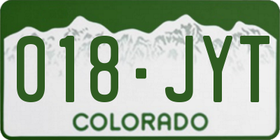 CO license plate 018JYT