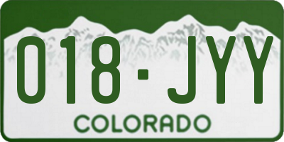 CO license plate 018JYY