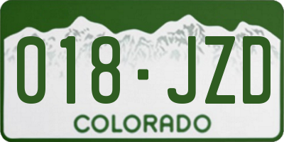 CO license plate 018JZD