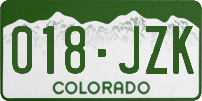 CO license plate 018JZK