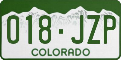 CO license plate 018JZP