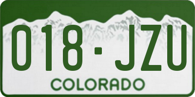 CO license plate 018JZU