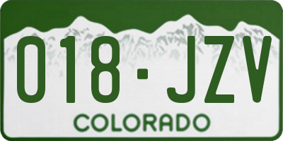 CO license plate 018JZV