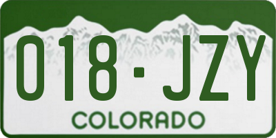CO license plate 018JZY