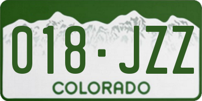 CO license plate 018JZZ