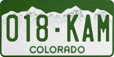 CO license plate 018KAM