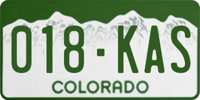 CO license plate 018KAS