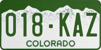 CO license plate 018KAZ