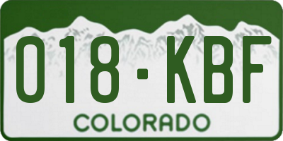 CO license plate 018KBF