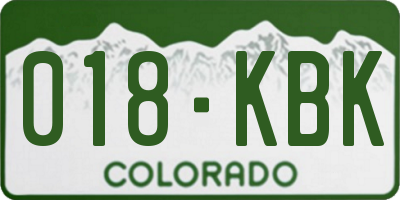 CO license plate 018KBK
