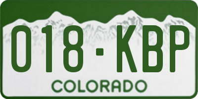 CO license plate 018KBP