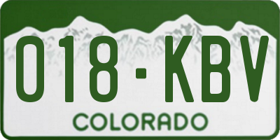 CO license plate 018KBV