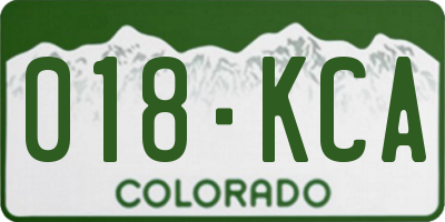 CO license plate 018KCA
