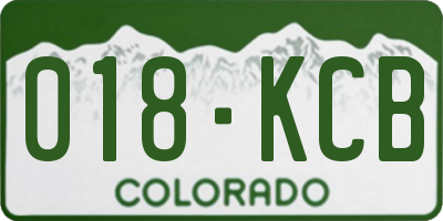 CO license plate 018KCB