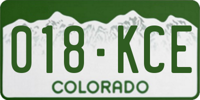 CO license plate 018KCE