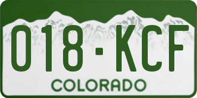 CO license plate 018KCF