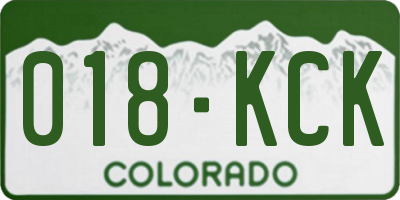 CO license plate 018KCK