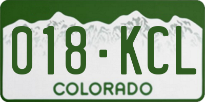 CO license plate 018KCL