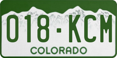 CO license plate 018KCM