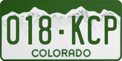 CO license plate 018KCP