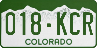 CO license plate 018KCR