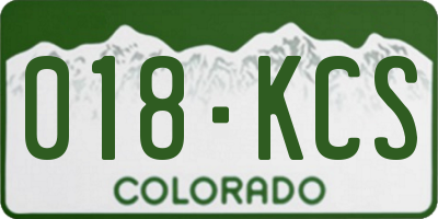 CO license plate 018KCS