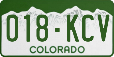 CO license plate 018KCV