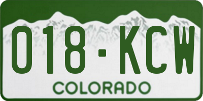 CO license plate 018KCW