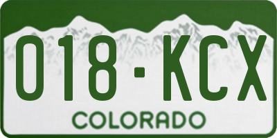 CO license plate 018KCX