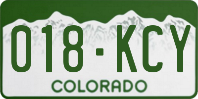 CO license plate 018KCY